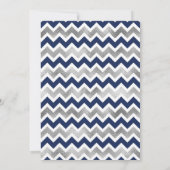 ネイビーシルバーベビー散水、男の子の赤ちゃんシャワー招待状 招待状 (裏面)