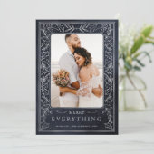 ネイビーシルバーホリースクロール葉写真 シーズンカード (スタンド正面)