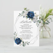 ネイビーシルバーホワイトシャンパンアイボリー幾何学的詳細 エンクロージャーカード (スタンド正面)