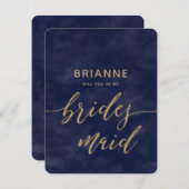 ネイビーシンプルウォーターの色が花嫁になる 招待状 (正面/裏面)