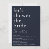 ネイビーシンプルエレガントモダンブライダルシャワー 招待状 (正面)