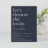 ネイビーシンプルエレガントモダンブライダルシャワー 招待状 (スタンド正面)