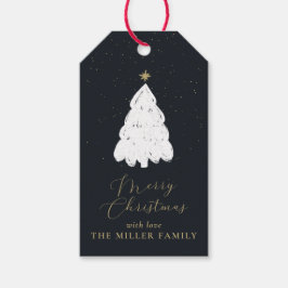 ネイビーシンプルクリスマスツリーギフトラベル ギフトタグ