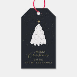 ネイビーシンプルクリスマスツリーギフトラベル ギフトタグ