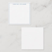 ネイビーシンプルブフォーマルモダンル縁どシン広場 ノートカード (正面/裏面)