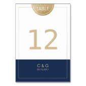 ネイビーシンプルブモダン結婚ルのテーブル番号 テーブルナンバー (裏面)