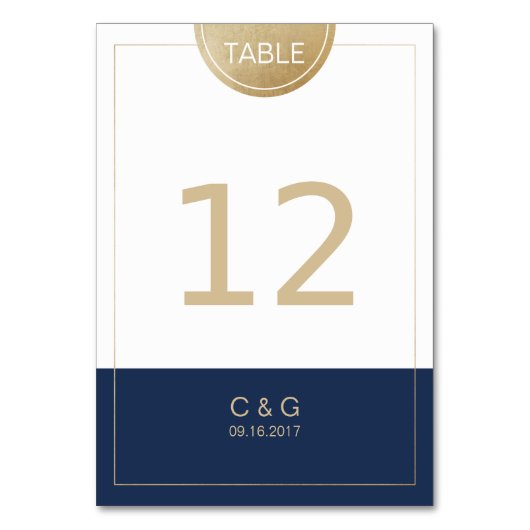 ネイビーシンプルブモダン結婚ルのテーブル番号 テーブルナンバー (正面)