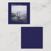 ネイビーシンプルブルーウェディング日付を保存するフォトミニ ノートカード (正面/裏面)