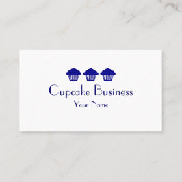 ネイビーシンプルブルーカップケーキのベーカリーの名刺 名刺