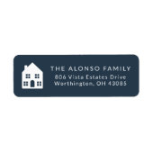 ネイビーシンプルブルーニューホームホリデー差出人住所 ラベル (正面)