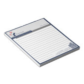 ネイビーシンプルブルーホワイトハウスのロゴメッセージが並ぶ ノートパッド (アングル)