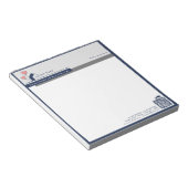 ネイビーシンプルブルーホワイトハウスのロゴメッセージ ノートパッド (アングル)