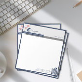 ネイビーシンプルブルーホワイトハウスのロゴメッセージ ノートパッド