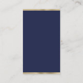 ネイビーシンプルブルー金ゴールドタイポグラフィウィングウェル エンクロージャーカード (裏面)