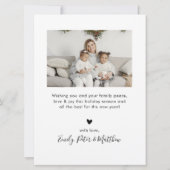 ネイビーシンプルホワイト5フォトコラージクリスマス シーズンカード (裏面)