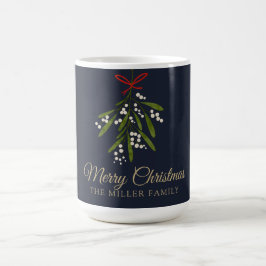ネイビーシンプルミスタントクリスマス コーヒーマグカップ
