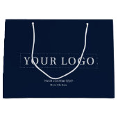 ネイビーシンプルミニマルビジネスロゴショッピングバッグ ラージペーパーバッグ (正面)