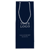 ネイビーシンプルミニマルビジネスロゴワイン紙バッグ ワインギフトバッグ (裏面)