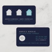 ネイビーシンプルモダンシックハウス検査 名刺 (正面/裏面)