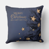 ネイビーシンプル金ゴールドクリスマスデイ装飾用クッション20" クッション (裏面)