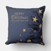 ネイビーシンプル金ゴールドクリスマスデイ装飾用クッション20" クッション (正面)