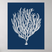 ネイビーシーコーラル#1ビーチデコールウォールアート ポスター (正面)
