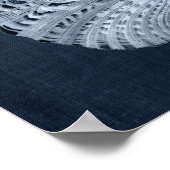 ネイビーシーシェルプリントno. 1ビーチデコールウォールアート ポスター (角)