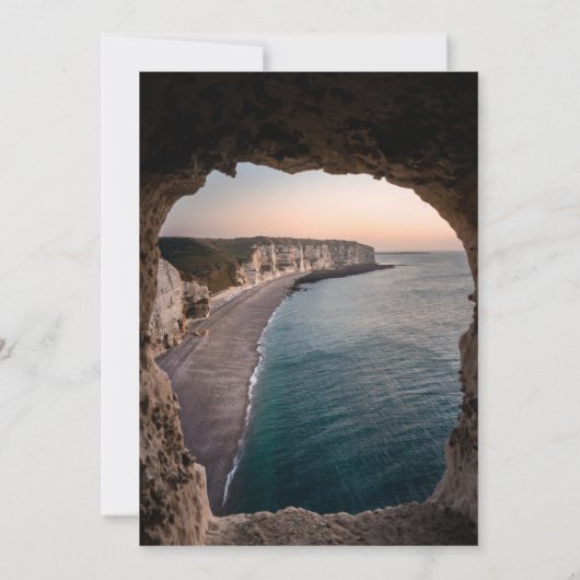 ネイビーシースケープビーチシーサイドサマー結婚ズ 招待状 (裏面)