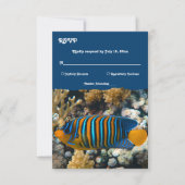 ネイビーシーフィッシュレ航海のーフ沿岸ビーチ結婚式 出欠カード (正面)