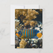 ネイビーシーフィッシュレ航海のーフ沿岸ビーチ結婚式 出欠カード (裏面)