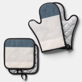 ネイビーシーブルーホワイトビーチ 鍋つかみ&鍋敷きセット (正面/裏面)