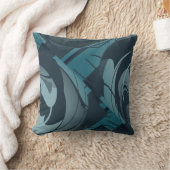 ネイビーシーホムグレー地中海のフローラデザイン クッション (ブランケット)