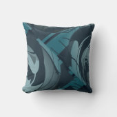 ネイビーシーホムグレー地中海のフローラデザイン クッション (正面)