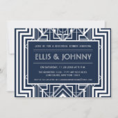 ネイビージオメトリアルリハーサルディナー招待状 招待状 (正面)