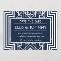 ネイビージオメトリック日付カードを保存