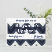 ネイビージグザグアップシャーリン招待 招待状 (スタンド正面)