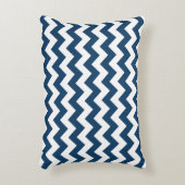ネイビージャグザグザグネイ、ネイビージャブロン、幾何学模様 アクセントクッション (正面(垂直))