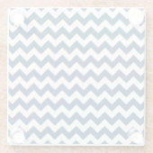 ネイビージャグザグザグネイ、ネイビージャブロン、幾何学模様 ガラスコースター (裏面)