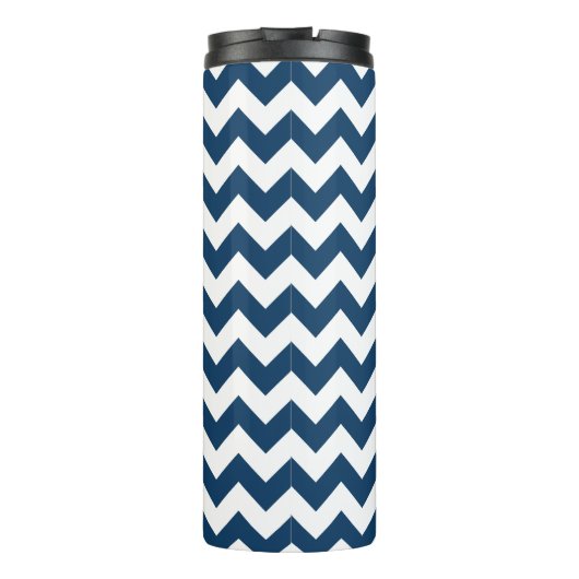 ネイビージャグザグザグネイ、ネイビージャブロン、幾何学模様 タンブラー (裏面)