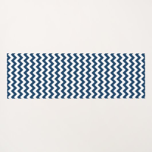 ネイビージャグザグザグネイ、ネイビージャブロン、幾何学模様 ヨガマット (裏面(横))
