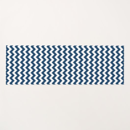 ネイビージャグザグザグネイ、ネイビージャブロン、幾何学模様 ヨガマット (正面(横))