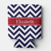 ネイビージャンシェブロンクランベリークローバー名モノグラム 缶クーラー (裏面)