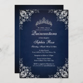 ネイビージュエルティアラバタフライキンセアニェラ 招待状 (正面/裏面)