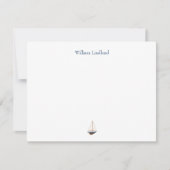 ネイビースイールボートクラシック沿岸パーソナライズされた ノートカード (正面)