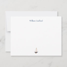 ネイビースイールボートクラシック沿岸パーソナライズされた ノートカード