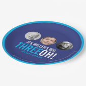 ネイビースカイブルー30th Three OH!写真誕生日 ペーパープレート (アングル)