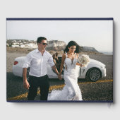 ネイビースクリプト写真結婚のゲストブック ゲストブック (裏面)