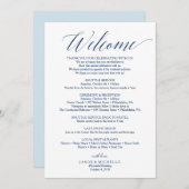 ネイビースクリプト結婚式の行程表 歓迎の手紙 プログラム (正面/裏面)