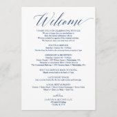 ネイビースクリプト結婚式の行程表 歓迎の手紙 プログラム (正面)