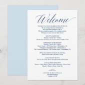 ネイビースクリプト結婚式の行程 歓迎の手紙 プログラム (正面/裏面)